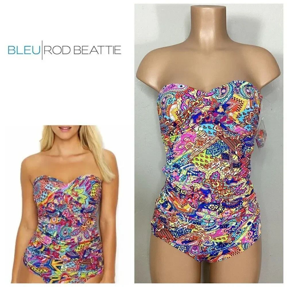 BLEU Rod Beattie tummy control tankini set. 6-top/8-bottom. NWT